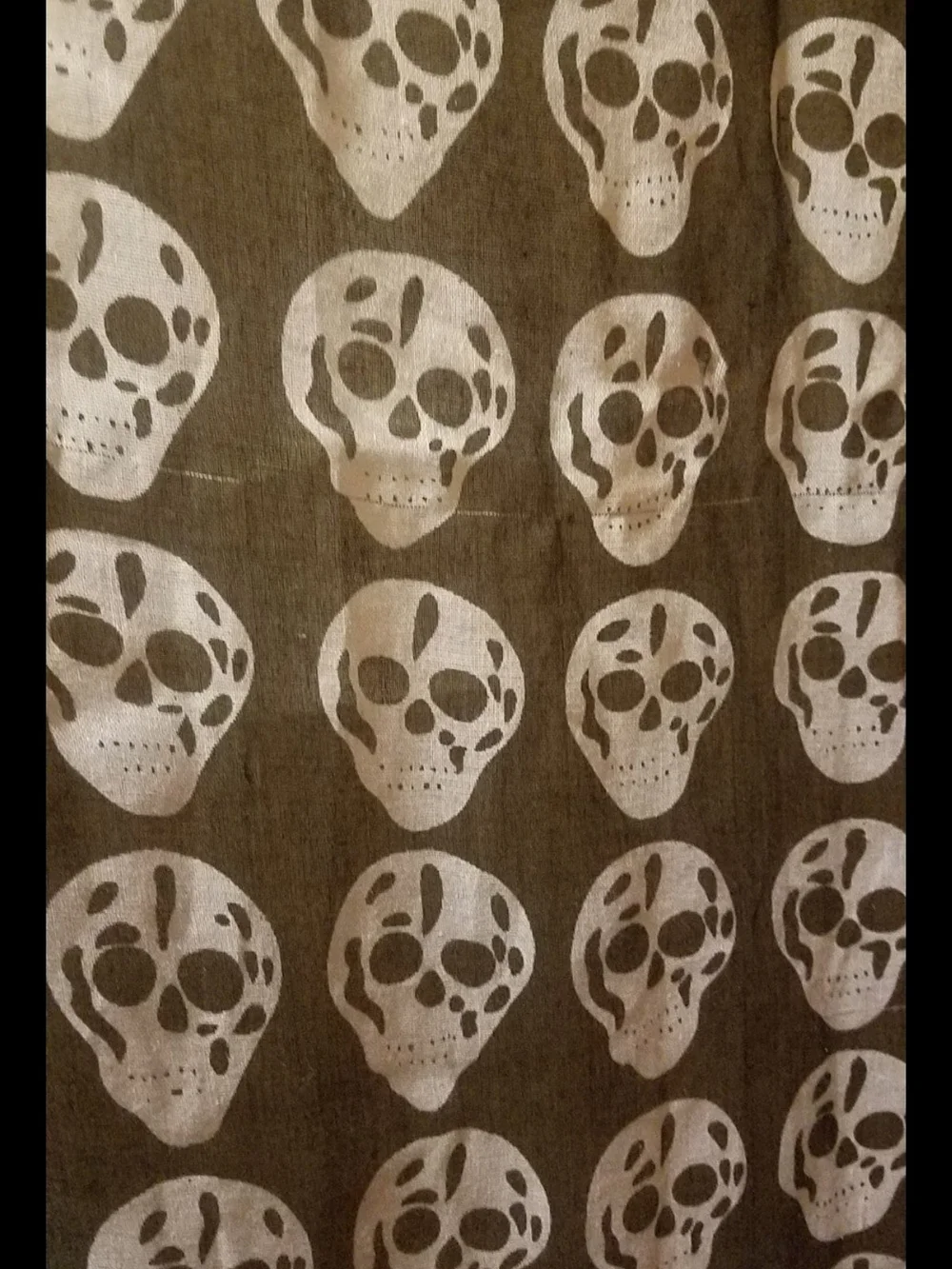 Black and White Skull Print Women's Scarf